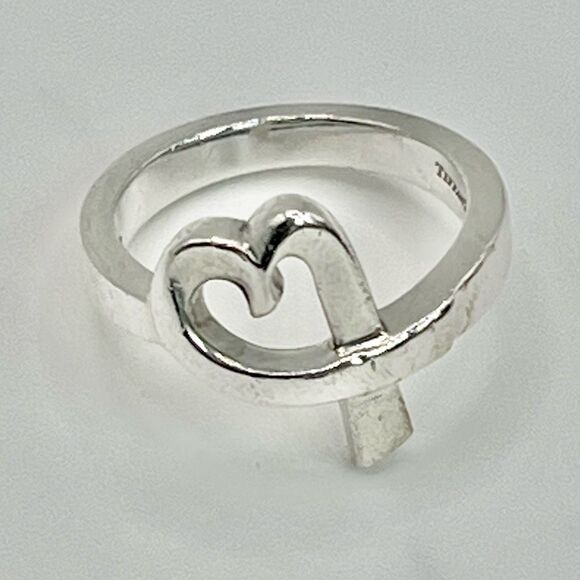 Tiffany & Co. Single Loving Heart Ring Paloma Picasso -529 Silver - Sz 6 - Picture 8 of 11